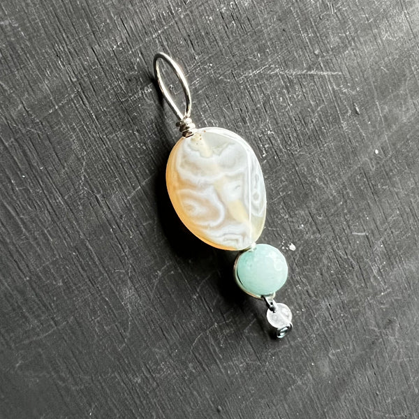 Dyed Agate oval pendant with dangle