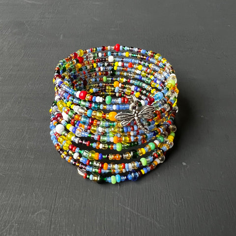 Memory Wire bracelet with dragonfly