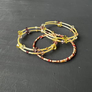 Golden & burgundy memory wire bracelet 3
