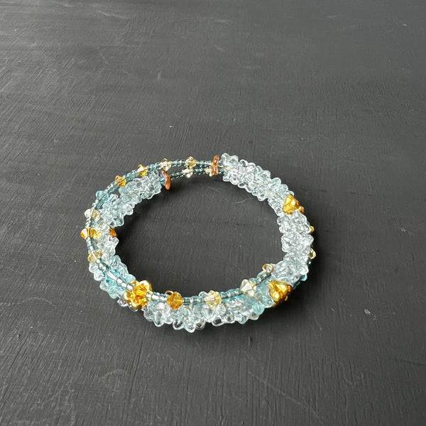Light blue memory wire bracelet