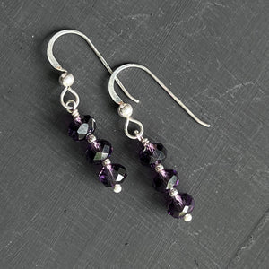 Purple rondelle earrings