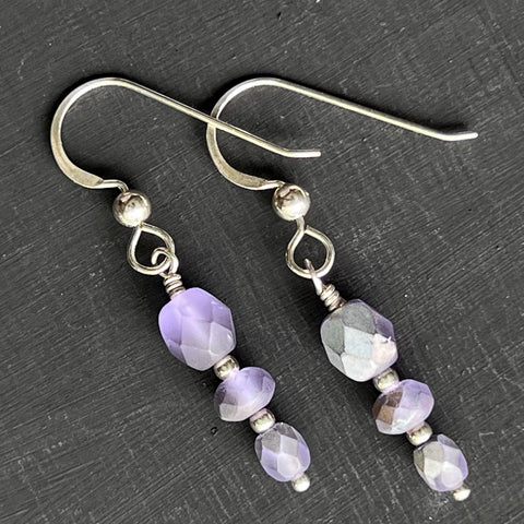 Frosted purple earrings