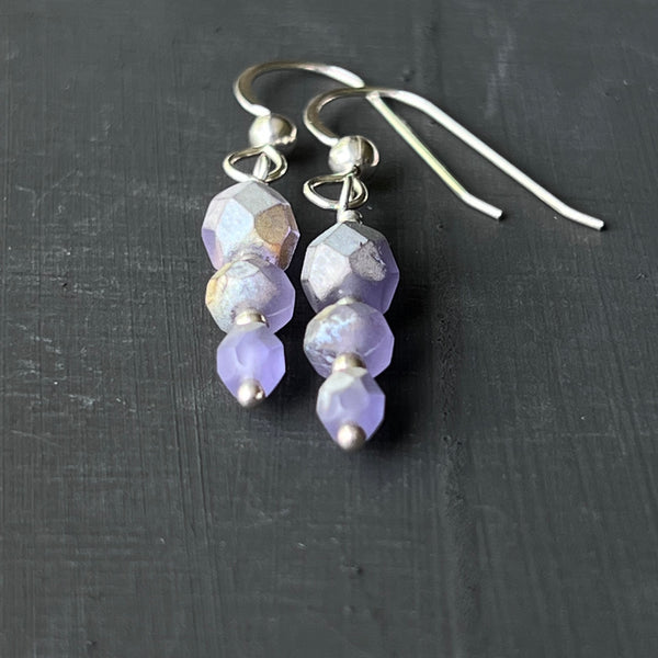 Frosted purple earrings