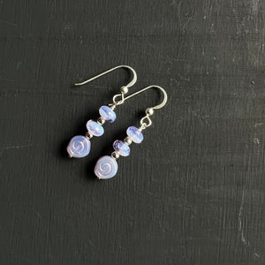 Light purple glass earrings