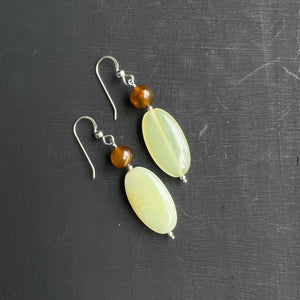 Green dyed “jade” earrings