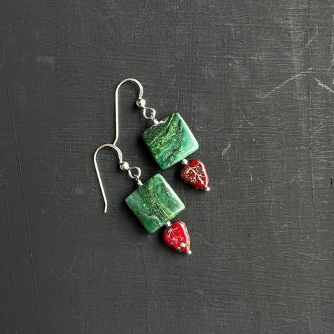 Green & Red earrings