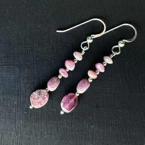 Small light pink Tourmaline earrings