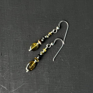 Small olive green Tourmaline earrings