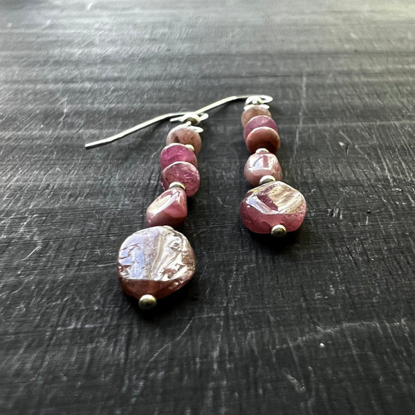 Small light pink Tourmaline earrings