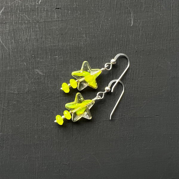 Yellow stars earrings