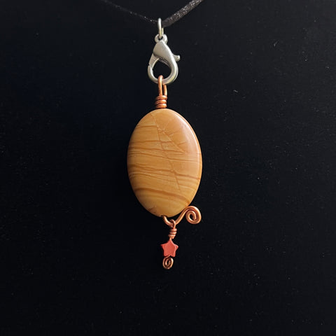 Jasper pendant on copper