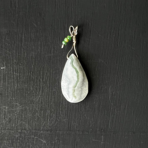 Solar Quartz & Tsavorite garnet pendant