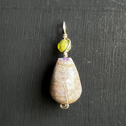 Purple dyed & faceted Agate pendant