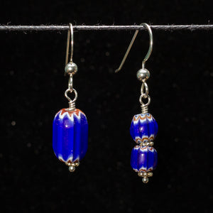 Mismatched chevron glass earrings
