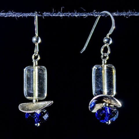 Pale yellow tablet earrings