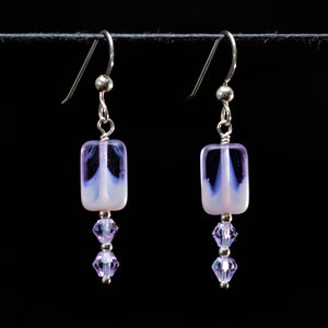 Light purple glass earrings #1