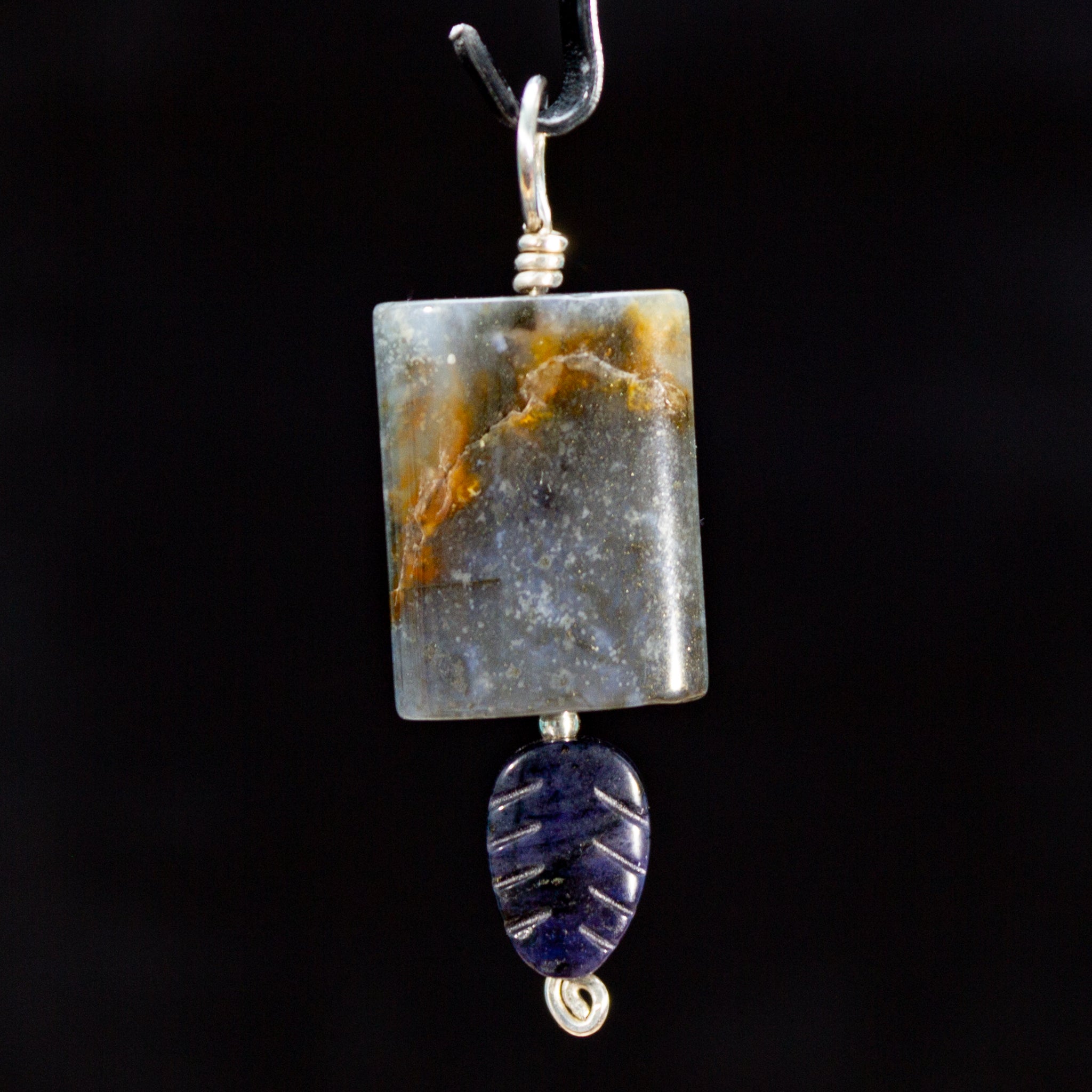 Blue stone with Leaf pendant