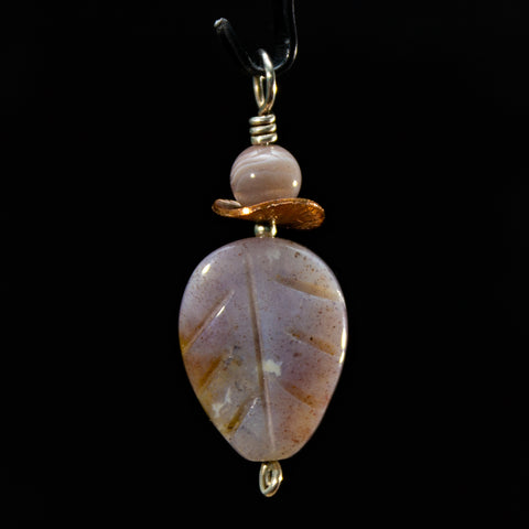 Fancy Jasper Leaf pendant #1