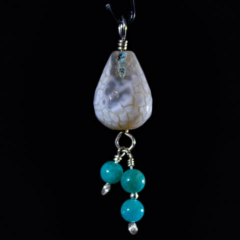 Agate & Amazonite pendant